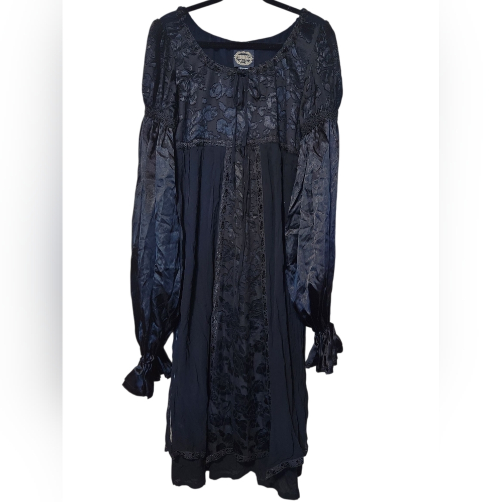 Vintage Funhouse NYC Lace & Satin Goth Witch Vampire Costume Black Dress OS
